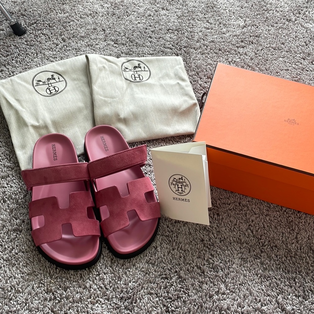 BRAND NEW Hermes Chypre Velvet Goatskin Sandal